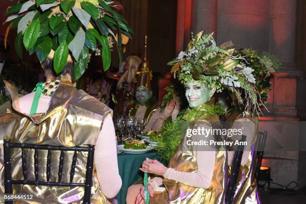 Guests attend Bette Midler's 2017 Hulaween Event Benefiting The New York Restoration Project at Cathedral of St. John the Divine on October 30, 2017...