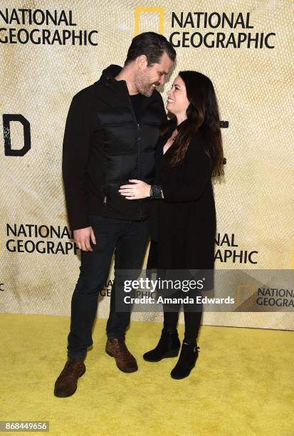 Actress Holly Marie Combs arrives at the premiere of National Geographic's "The Long Road Home" at Royce Hall on October 30, 2017 in Los Angeles,...