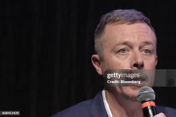 Matthew Reed, executive general manager of mining at SIMEC Mining, speaks during the International Mining And Resources Conference in Melbourne,...