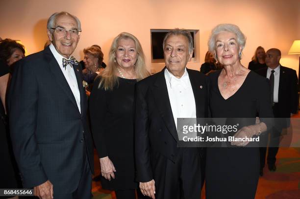 Irwin Field, Nancy Kovack, Zubin Mehta and Helgard Field attend the Israel Philharmonic Orchestra Los Angeles Gala Honoring Zubin Mehta at Walt...
