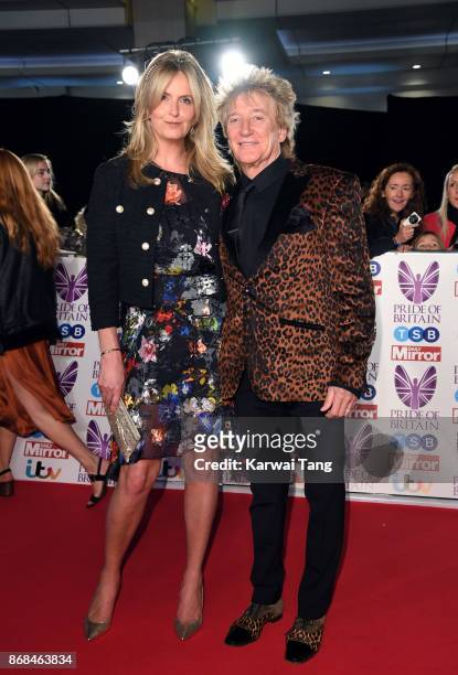 Penny Lancaster and Rod Stewart attend the Pride Of Britain Awards at the Grosvenor House on October 30, 2017 in London, England.