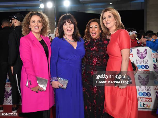 Nadia Sawalha, Coleen Nolan, Saira Khan and Kaye Adams attend the Pride Of Britain Awards at the Grosvenor House on October 30, 2017 in London,...