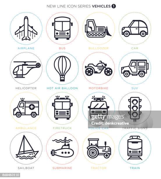 fahrzeuge icon-set - passagier wasserfahrzeug stock-grafiken, -clipart, -cartoons und -symbole