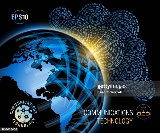 global communications. - earth sunrise stock illustrations