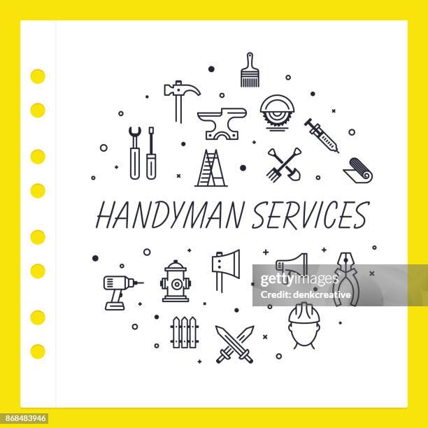 handyman services - carpentry logo stock illustrations