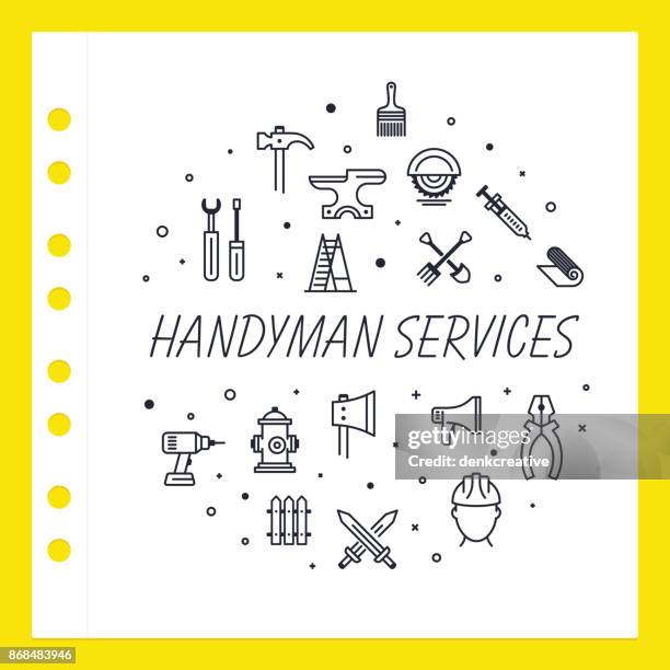 handyman services - hammer logo stock illustrations