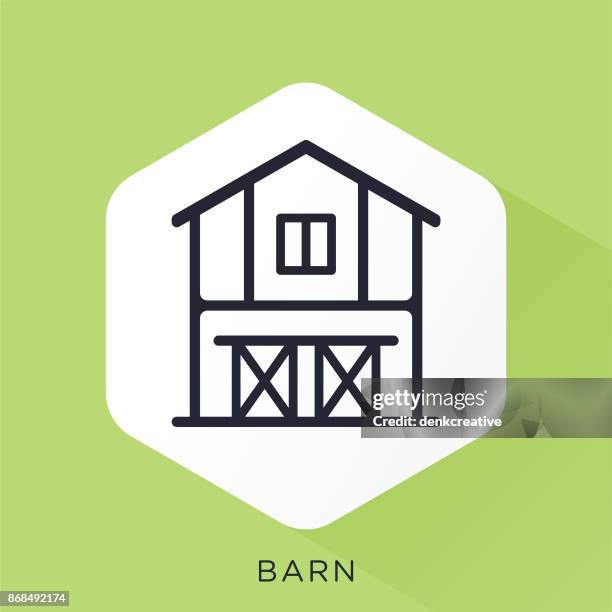 barn icon - barn door stock illustrations