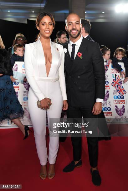 Rochelle Humes and Marvin Humes attend the Pride Of Britain Awards at the Grosvenor House on October 30, 2017 in London, England.
