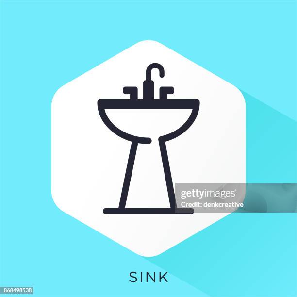sink icon - cleaning kitchen stock illustrations
