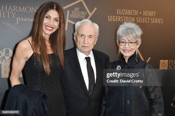 Malissa Shriver, Frank Gehry and Berta Gehry attend the Mariinsky Orchestra Concert in honor of Henry Segerstrom and the 50th anniversary of South...