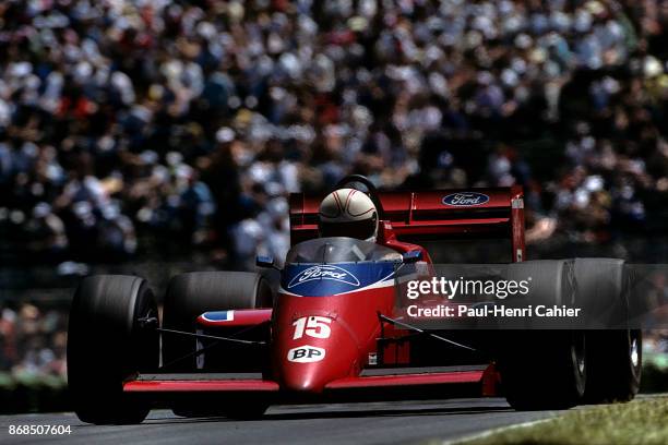 Alan Jones, Lola-Ford THL2, Grand Prix of Canada, Circuit Gilles Villeneuve, 15 June 1986.