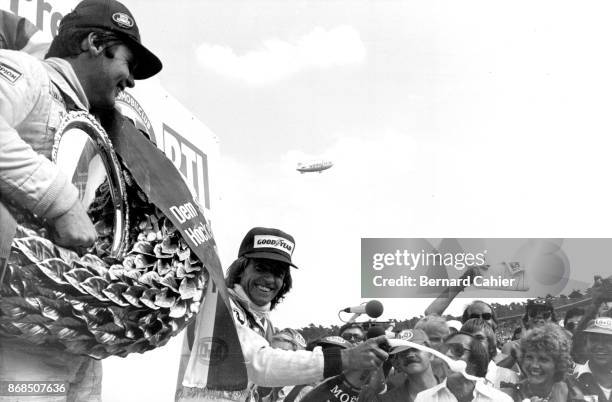 Alan Jones, Jacques Laffite, Williams-Ford FW06, Ligier-Ford JS11, Grand Prix of Germany, Hockenheimring, 29 July 1979.