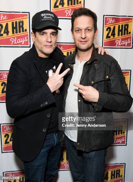 Yul Vasquez and Josh Charles attend 24 Hour Plays on Broadway at American Airlines Theatre on October 30, 2017 in New York City.