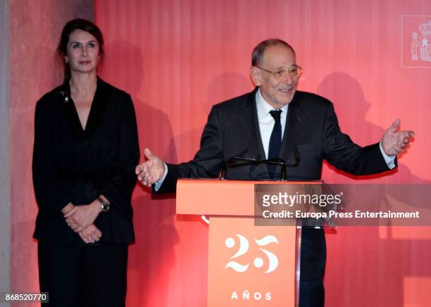 Ana Garcia Sineriz and Javier Solana attend the 25th anniversary of Thyssen-Bornemisza Museum on October 30, 2017 in Madrid, Spain.