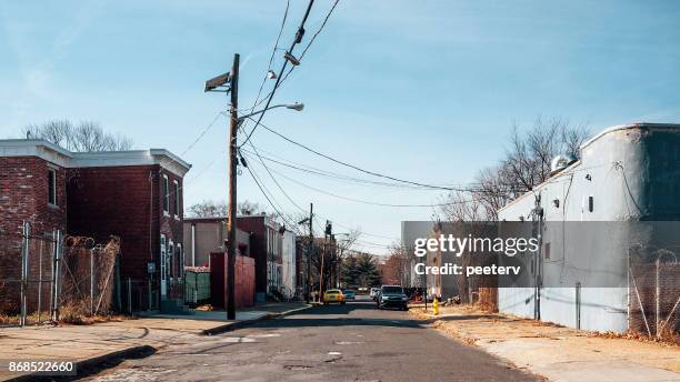 inner city streets - camden, nj - residential building city stock pictures, royalty-free photos & images