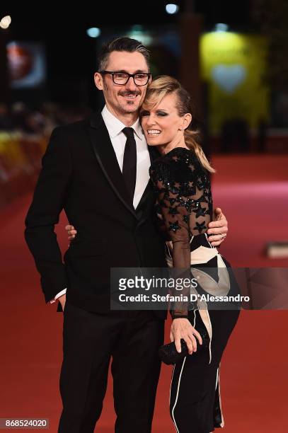 Fabrizio Cassata and Justine Mattera walk a red carpet for 'Good Food' during the 12th Rome Film Fest at Auditorium Parco Della Musica on October 30,...