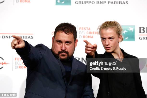 Ludovico Girardello and Victor Perez attend 'Il Ragazzo Invisibile - Seconda Generazione' photocall during the 12th Rome Film Fest at Auditorium...