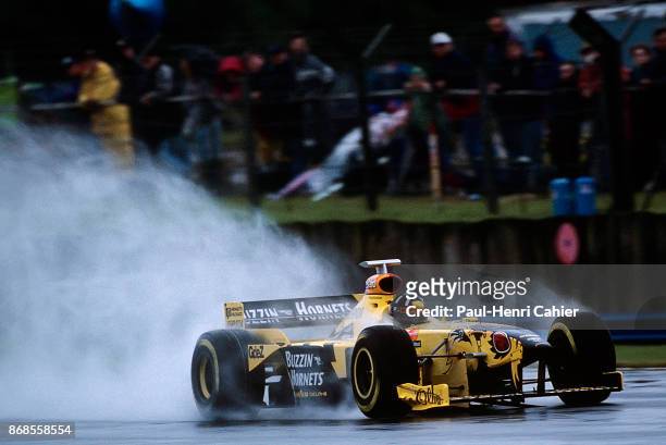 Damon Hill, Jordan-Mugen-Honda 198, Grand Prix of Great Britain, Silverstone Circuit, 12 July 1998.