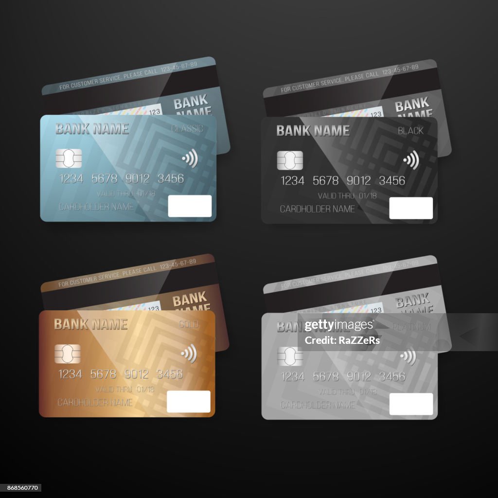 Mastercard Design Blue Credit Card Template Vector
