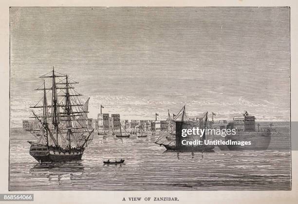 ships at zanzibar - zanzibar stock illustrations