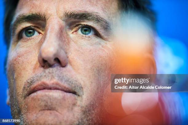 Head Coach of Sevilla FC Eduardo Berizzo attends the press conference prior to their UEFA Champions League match between Sevilla FC and Spartak...