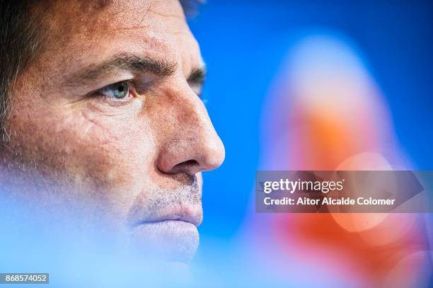 Head Coach of Sevilla FC Eduardo Berizzo attends the press conference prior to their UEFA Champions League match between Sevilla FC and Spartak...