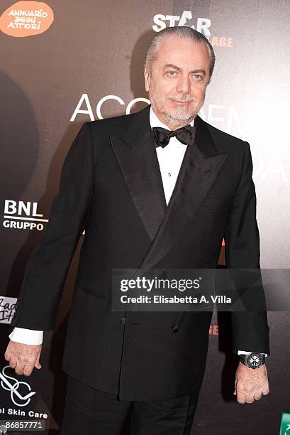 Producer Aurelio De Laurentiis arrives at 'David Di Donatello 2009' Italian Movie Awards at Auditorium Conciliazione on May 8, 2009 in Rome, Italy.