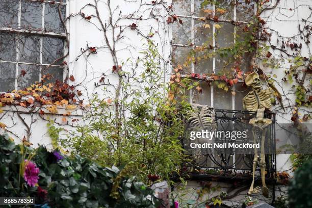 General view of Jonathan Ross' Hampstead home as Halloween decorations and props get put in place ahead of his annual Halloween party on October 31,...