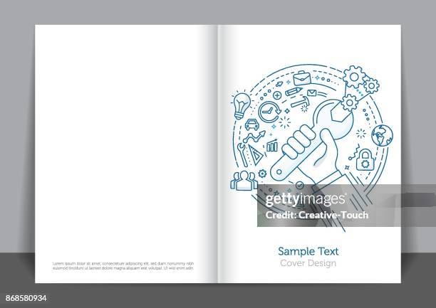 hand concept cover design - scientist computer stock illustrations