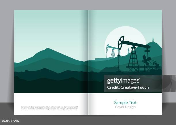 oil energy cover design - gas plant vector stock illustrations