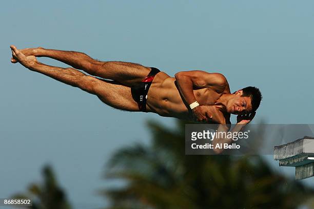 Nick McCrory of the USA dives during the Men Platform Semi Finals at the Fort Lauderdale Aquatic Center during Day 2 of the AT&T USA Diving Grand...