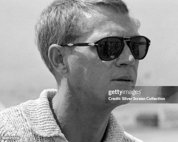 Close-up of American actor Steve McQueen in close-ups, late 1960s.