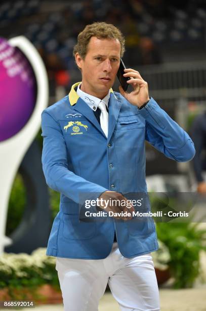 Christian Ahlmann of Germany, during walking course of Longines FEI Word Cup presented by BMW in JumpingVerona on October 29, 2017 in Verona, Italy.