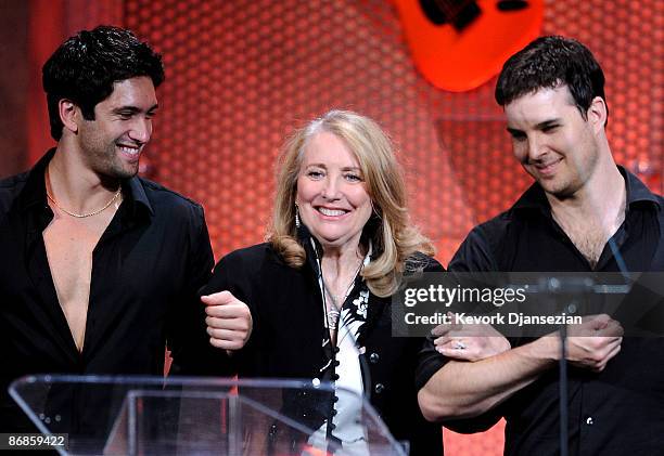 Actress Teri Garr speaks onstage during the 16th Annual Race to Erase MS event themed "Rock To Erase MS" co-chaired by Nancy Davis and Tommy Hilfiger...