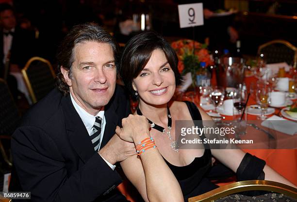 Actress Sela Ward and husband Howard Sherman attend the 16th Annual Race to Erase MS event co-chaired by Nancy Davis and Tommy Hilfiger at Hyatt...