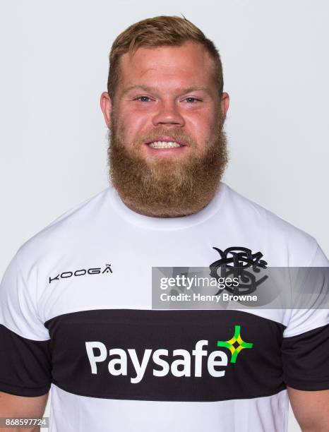 Akker van der Merwe of Barbarians poses during the Barbarians photocall at Hilton Park Lane on October 31, 2017 in London, England.