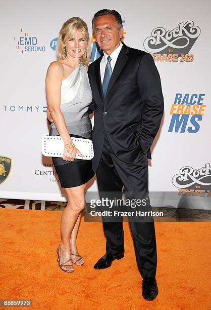 Dr. Andrew Ordon and guest arrive at the 16th Annual Race to Erase MS event themed "Rock To Erase MS" co-chaired by Nancy Davis and Tommy Hilfiger at...