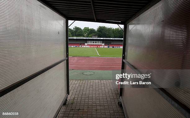 Picture from the players tunnel of Fortuna Koelns ground Suedstadion is taken on April 30, 2009 in Cologne, Germany. The online community...