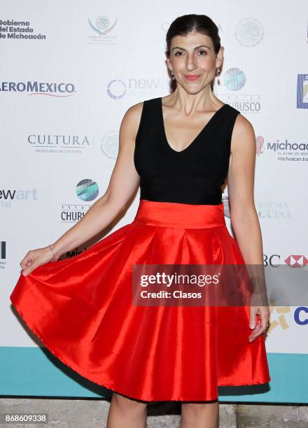 Actress Karina Gidi poses during the red carpet of the Closing Ceremony as part of the VX Morelia International Film Festival on October 28, 2017 in...