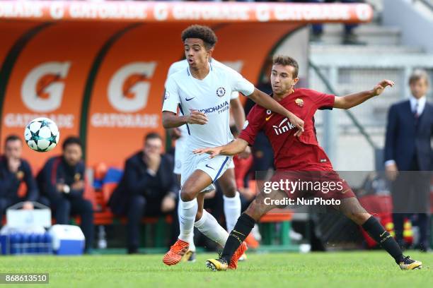 Group C Roma v Chelsea Jacob Maddox of Chelsea and Andrea Marcucci of Roma at Tre Fontane Stadium in Rome, Italy on October 31, 2017. Photo Matteo...