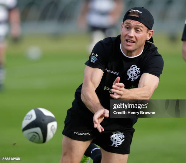 Andrew Ellis of Barbarians during a training session at Latymer Upper School playing fields on October 31, 2017 in London, England.