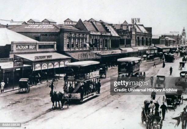 Street in the South African city of Durban, circa 1895.