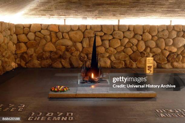 Hall of Remembrance at Yad Vashem, memorial to the victims of the Holocaust. Established in 1953, Yad Vashem is on the western slope of Mount Herzl...