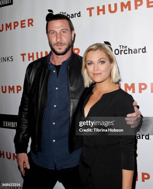 Pablo Schreiber and Eliza Taylor attend the premiere of 'Thumper' at the Egyptian Theatre on October 30, 2017 in Hollywood, California.