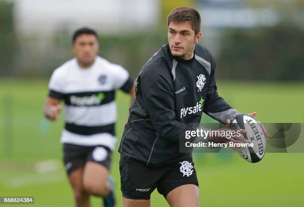 Harold Vorster of Barbarians during a training session at Latymer Upper School playing fields on October 31, 2017 in London, England.