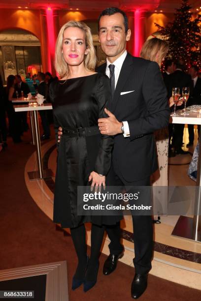 Erol Sander and his wife Caroline Goddet the Audi Generation Award 2015 at Hotel Bayerischer Hof on December 2, 2015 in Munich, Germany.