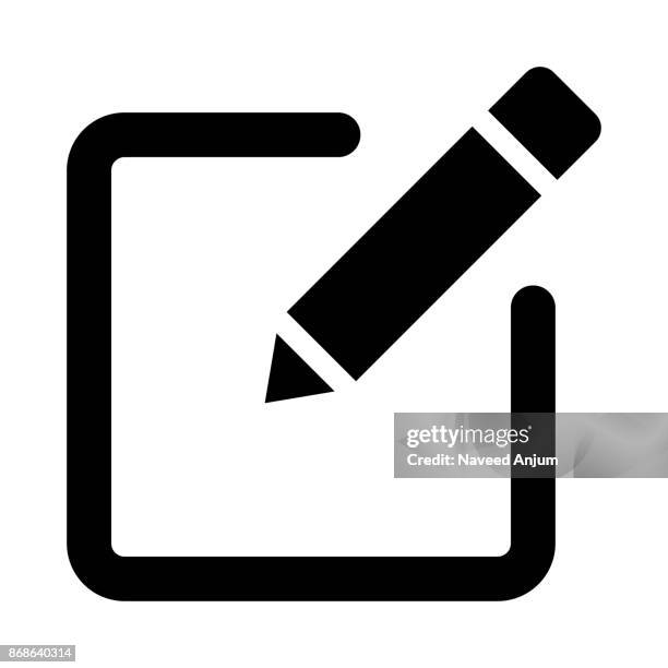 edit thin line vector icon - pencil icon stock illustrations