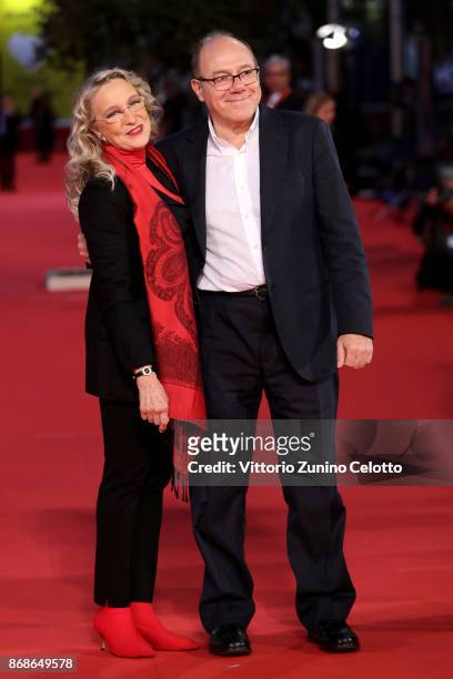 Carlo Verdone and Eleonora Giorgi walk a red carpet for 'Borotalco' during the 12th Rome Film Fest at Auditorium Parco Della Musica on October 31,...