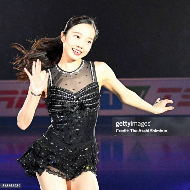 Marin Honda of Japan performs in the gala exhibition during day three of the ISU Grand Prix of Figure Skating at Brandt Centre on October 29, 2017 in...