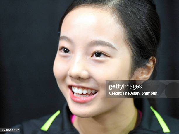 Marin Honda of Japan is seen prior to the gala exhibition during day three of the ISU Grand Prix of Figure Skating at Brandt Centre on October 29,...